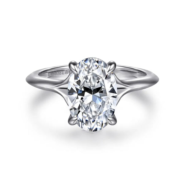 Gabriel & Co. Alden 14K White Gold Split Shank Oval Diamond Engagement Ring ER16734O8W44JJ