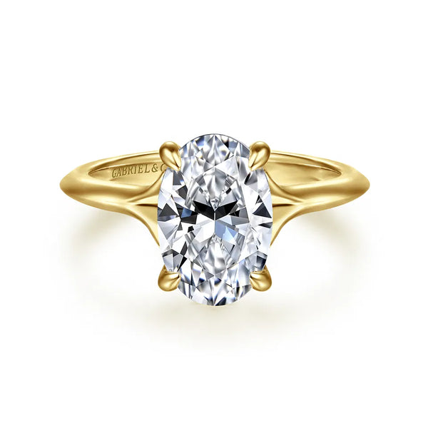 Gabriel & Co. Alden 14K Yellow Gold Split Shank Oval Diamond Engagement Ring ER16734O8Y44JJ