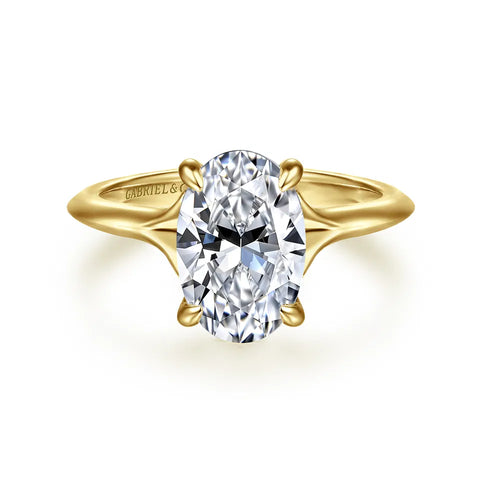 Gabriel & Co. Alden 14K Yellow Gold Split Shank Oval Diamond Engagement Ring ER16734O8Y44JJ