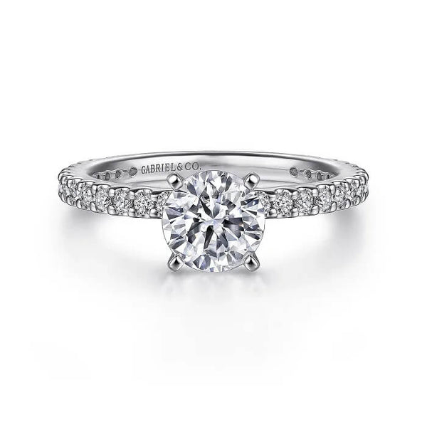 Gabriel 14K White Gold Round Diamond Engagement Ring ER4124W44JJ