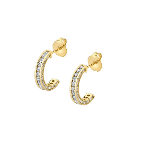 Michael M Stella 14K Yellow Gold Diamond Huggie Earrings ER446