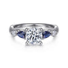 Gabriel & Co. Carrie 14K White Gold Round Five Stone Sapphire & Diamond Engagement Ring ER6002W44SA