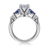 Gabriel & Co. Carrie 14K White Gold Round Five Stone Sapphire & Diamond Engagement Ring ER6002W44SA
