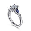 Gabriel & Co. Carrie 14K White Gold Round Five Stone Sapphire & Diamond Engagement Ring ER6002W44SA