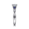 Gabriel & Co. Carrie 14K White Gold Round Five Stone Sapphire & Diamond Engagement Ring ER6002W44SA