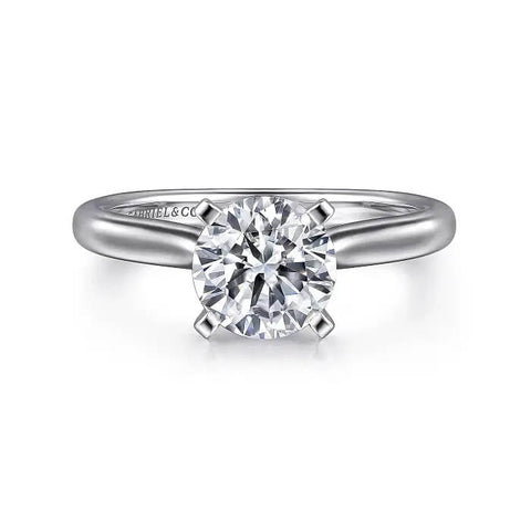 Gabriel 14K White Gold Round Diamond Engagement Ring ER6684R6W4JJJ
