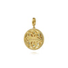 Gabriel 14K Yellow Gold 24mm Diamond Blue Sapphire and Blue Topaz Bujukan Multicolor Enamel Medallion Pendant PT6649EMY45MC