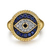 Gabriel 14K Yellow Gold Bujukan Diamond and Multi Stones Evil Eye Signet Ring LR52773Y45MC