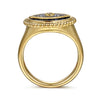 Gabriel 14K Yellow Gold Bujukan Diamond and Multi Stones Evil Eye Signet Ring LR52773Y45MC