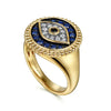 Gabriel 14K Yellow Gold Bujukan Diamond and Multi Stones Evil Eye Signet Ring LR52773Y45MC