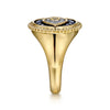 Gabriel 14K Yellow Gold Bujukan Diamond and Multi Stones Evil Eye Signet Ring LR52773Y45MC