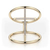 Michael M Double Band Diamond Cross Ring F284