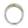 Gabriel 14K Yellow and White Gold Criss Crossing Multi Row Diamond Ring LR51337M45JJ
