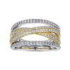 Gabriel 14K Yellow and White Gold Criss Crossing Multi Row Diamond Ring LR51337M45JJ