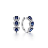 Gabriel 14K White Gold 15mm Diamond and Sapphire Huggies EG14300W45SA