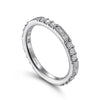 Gabriel 14K White Gold Baguette and Round Diamond Stackable Ring LR4572W44JJ