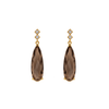 Estate 14K Yellow Gold Smoky Quartz Diamond Drop Earrings