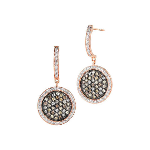 Charriol 18K Rose Gold Mixed Color Diamonds Drop Earrings 03-05-0282-30