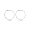 Gabriel 14K White Gold Micro Pave 30mm Round Inside Out Diamond Hoop Earrings EG10855W45JJ