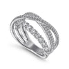 Gabriel 14K White Gold Diamond Layered Criss Cross Ring LR51499W45JJ