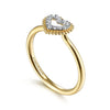 Gabriel & Co. Promise Ring 14K Yellow Gold Diamond Pave Open Heart Ring LR51600Y45JJ