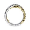 Gabriel 14K White-Yellow Gold Bujukan Diamond Criss Cross Ring LR51628M45JJ