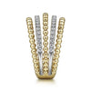 Gabriel 14K Yellow Gold Diamond Five Row Bujukan Ring LR51667M45JJ