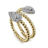 Gabriel 14K White & Yellow Gold Bujukan Wrap Teardrop Diamond Ring LR52359M45JJ