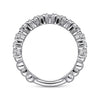 Gabriel & Co. 14K White Gold Diamond Cluster Station Ring LR5362W45JJ