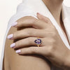 Gabriel 14K Yellow Gold Diamond and Flat Pear Shape Amethyst Ladies Ring With Flower Pattern Gallery LR52485Y45AM