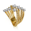 Gabriel & Co. 14K White & Yellow Gold Bujukan and Diamond Bypass Ring LR52772M45JJ