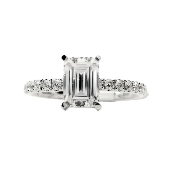 A.JAFFE 18K White Gold Emerald Center Engagement Ring ME2022Q/194