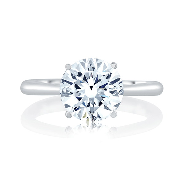 A.JAFFE 18K White Gold Round Center Solitaire Engagement Ring ME2211Q/156