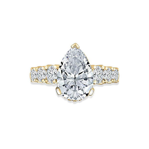 A.JAFFE 18K Yellow Gold Pave Setting Engagement Ring MECPS3084L/315