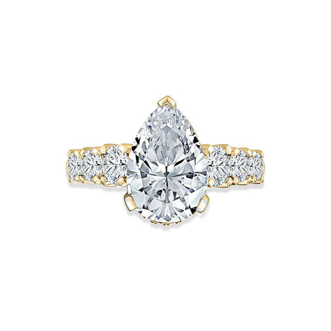 A.JAFFE 18K Yellow Gold Pave Setting Engagement Ring MECPS3084L/315
