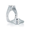 A.JAFFE Vintage Emerald Diamond Center Solitaire Engagement Ring MES693/272