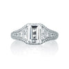 A.JAFFE Vintage Emerald Diamond Center Solitaire Engagement Ring MES693/272