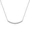 Gabriel 14K White Gold Curved Bar Diamond Necklace NK5796W45JJ