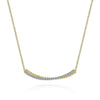 Gabriel 14K Yellow-White Gold Bujukan and Diamond Curved Bar Necklace NK6367M45JJ