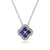 Gabriel 14K White Gold Diamond Sapphire Pendant Necklace NK6630W45SA