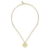 Gabriel & Co. 14K Yellow Gold Diamond Medallion Chain Necklace NK6841-18Y45JJ