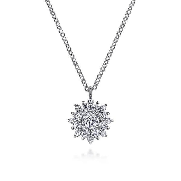 Gabriel 14K White Gold Diamond Class Pendant Necklace NK6997W45JJ