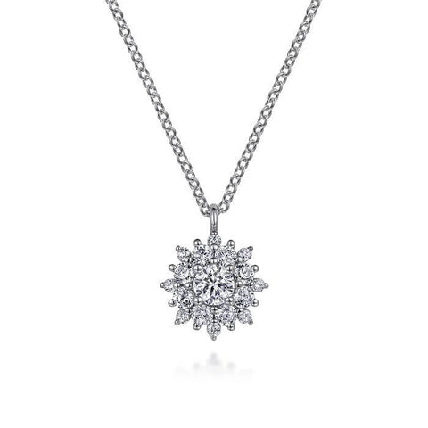 Gabriel 14K White Gold Diamond Class Pendant Necklace NK6997W45JJ