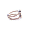 ALOR Classique 18K Rose Gold & Carnation Cable Diamond Ring 02-26-1252-11