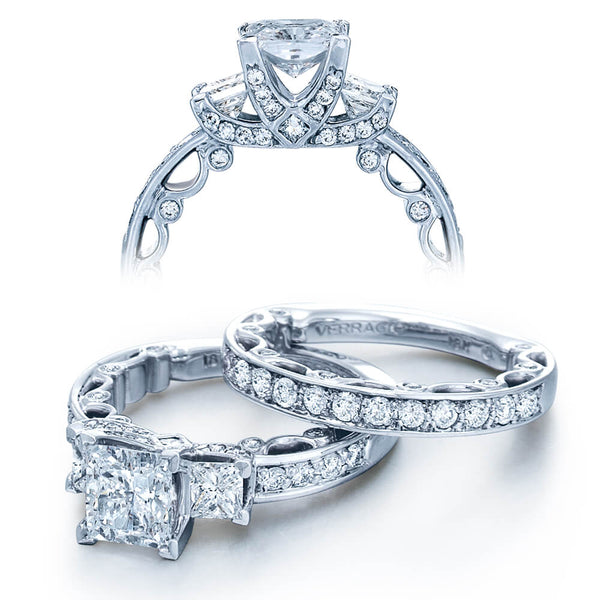 Verragio Three-Stone Princess Center Engagement Ring PARADISO-3064P