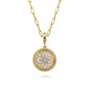 Gabriel Floral 14K Yellow Gold Bujukan Diamond and Mother of Pearl 18mm Medallion Pendant PT6615Y45WM
