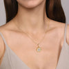 Gabriel Floral 14K Yellow Gold Bujukan Diamond and Mother of Pearl 18mm Medallion Pendant PT6615Y45WM