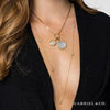 Gabriel Floral 14K Yellow Gold Bujukan Diamond and Mother of Pearl 18mm Medallion Pendant PT6615Y45WM