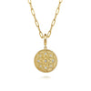 Gabriel & Co. 14K Yellow Gold Bujukan and Diamond Medallion Pendant PT6632Y45JJ