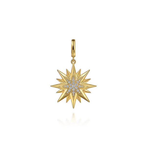 Gabriel & Co. 14K Y G D Starburst Medallion Pendant PT7546Y45JJ